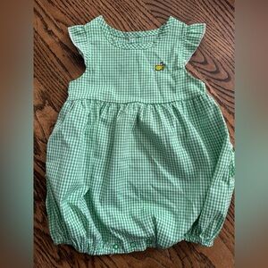 Masters Green Gingham Baby Dress